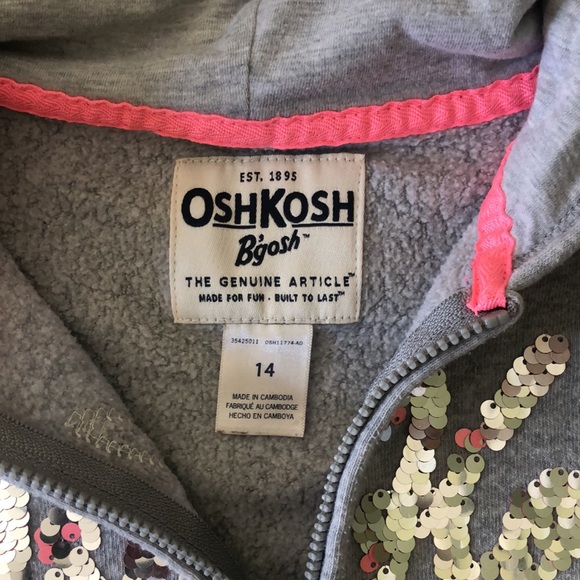 Bundle of 2 OshKosh zip- up hoodies for a girl size 12-14. Super comfy! - Picture 5 of 8